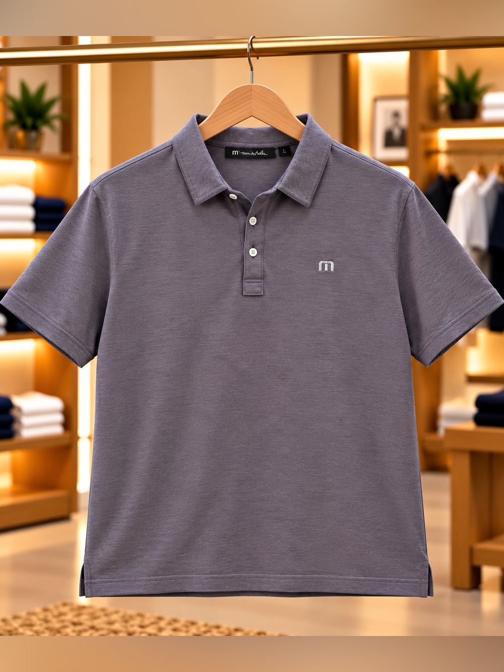TravisMathew Men's Polo Shirt Gray XL Cotton Blend